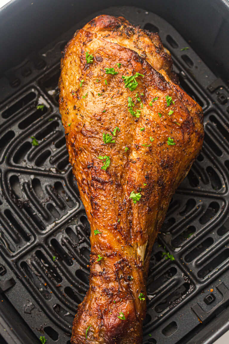 the completed air fryer turkey legs recipe.