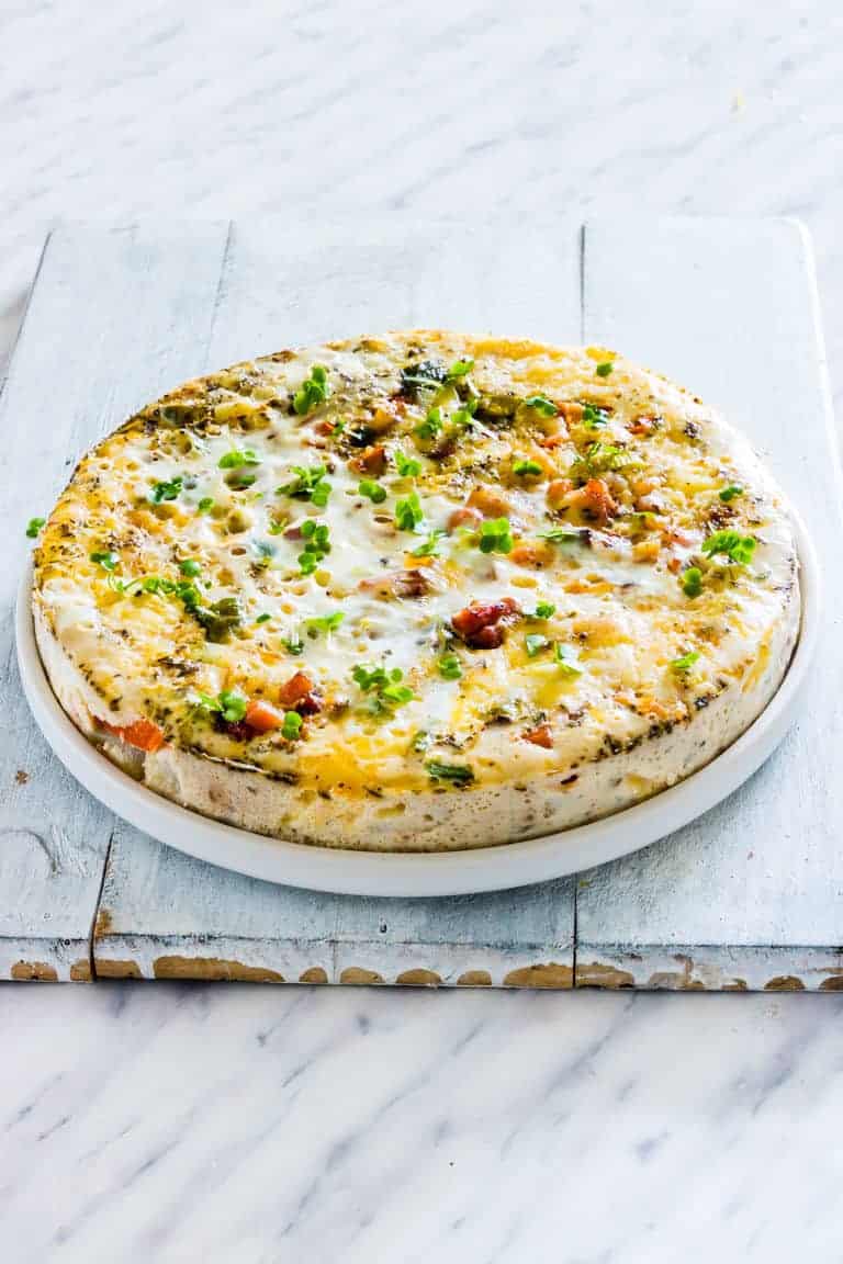 a plate of a whole instant pot breakfast casserole