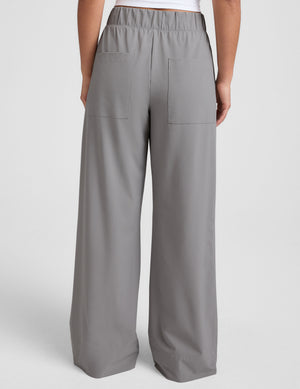 gray wide leg pants with pockets. 