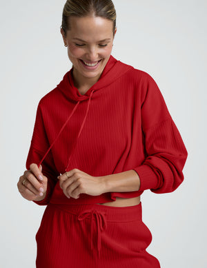 Breathe Easy Ribbed Cropped Hoodie